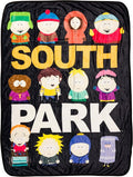 Silver Buffalo South Park Group, Fleece Throw Blanket, 45x60in | Kenny, Kyle, Stan, Eric Cartman, Tolkien, Jimmy, Butters, Wendy, Timmy, Tweek Tweak, Craig, Towelie, Soft and Cozy, 180 GSM