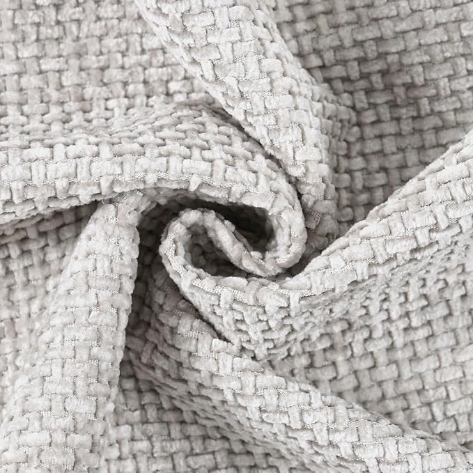 MADIZZ Decorative Chenille Velvet Throw Pillow Covers Set of 2 Soft Boho Textured Neutral Couch Throw Pillow for Bed Modern Farmhouse Home Decor for Sofa Livingroom Oatmeal 20x20 Inch