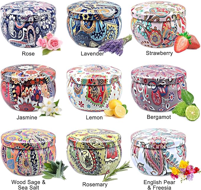 Scented Candles Gift Set for Women, 9 Pack Aromatherapy Candles for Home Scented, 180 Hour Long Lasting Soy Candle Lavender Candle Valentine's Day Birthday Chrismas Gifts for Women Bath Spa Yoga