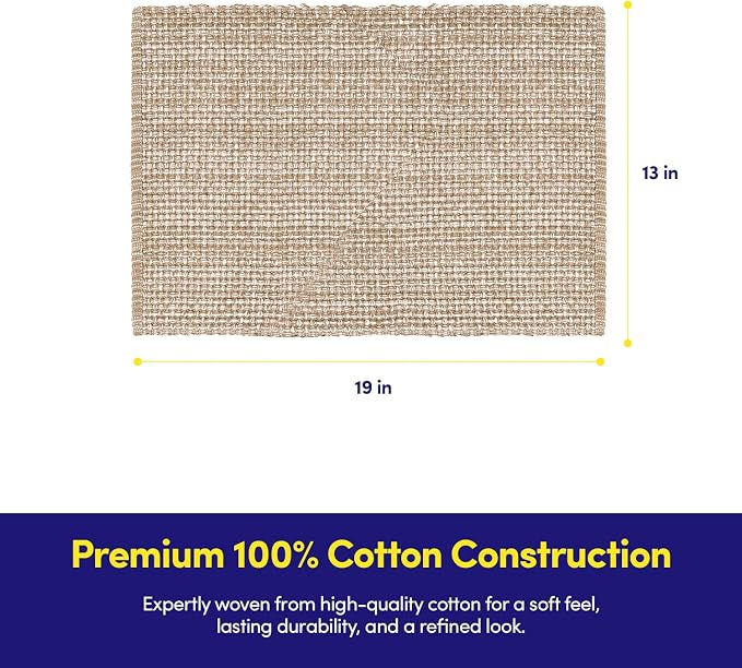 Sweet Home Collection 100% Cotton Placemats for Dining Room Rectangle Two Tone Woven Fabric 13" x 19" Soft Durable Table Mat Set, Set of 6, Taupe