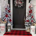 Christmas Plaid Outdoor Rug, 2' x 4'3'' Red & Black Check Indoor/Outdoor Area Rug, Layering Rug for Hello/Welcome Door Mat, Machine Washable Cotton Woven Rug for Farmhouse Front Porch, Entryway