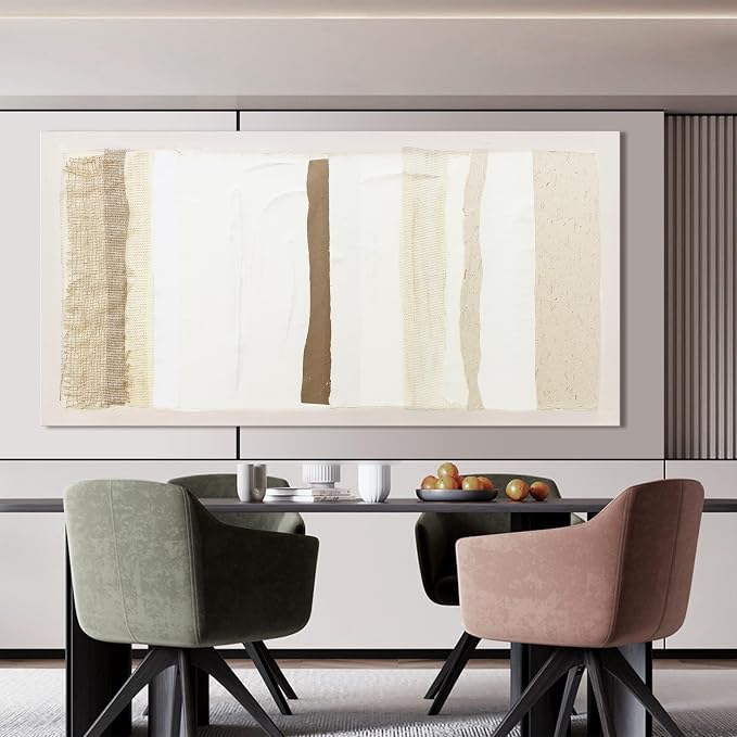 Neutral Wall Art Decor Modern Canvas Art Wall Decor Brown And White Artwork for Walls Oversized Wall Art Prints Large Wall Art for Living Room 29"X58" for Room Bedroom Office Decor