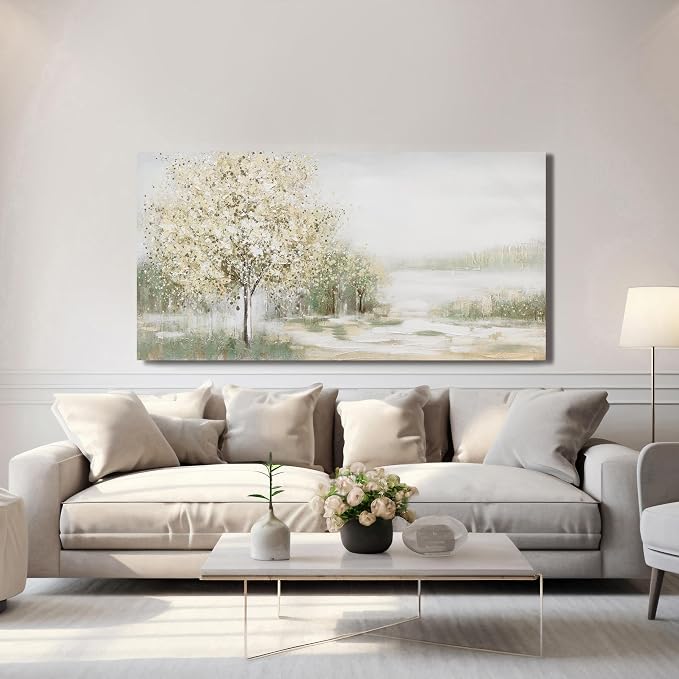 Green Wall Art Modern Nature Wall Art Canvas Art Wall Decor Spring Scene Wall Art Decor Artwork Large Wall Art Prints for Room Living Room Bedroom Office Decor 24X48 inch