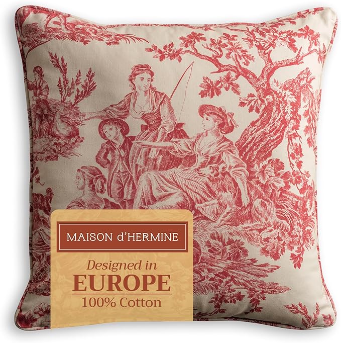 Maison d' Hermine Throw Pillow Covers 100% Cotton (20" x 20" - Pack of 1)