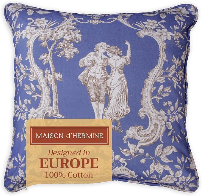Maison d' Hermine Throw Pillow Covers 100% Cotton (18" x 18" - Pack of 1)