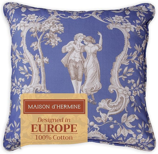 Maison d' Hermine Throw Pillow Covers 100% Cotton (18" x 18" - Pack of 1)