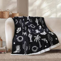 Snuggle Sac Western Throw Blanket for Couch Bed Sofa 50x60 inches, Reversible Black Cowgirl Blanket Ultra Soft Cozy Blankets for Women Mothers Birthday Gifts