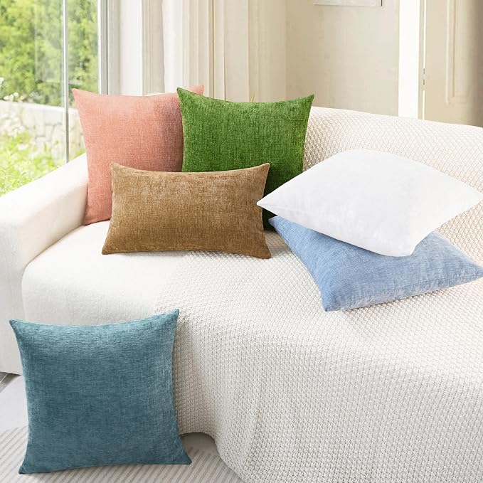 CaliTime Decorative Couch Throw Pillow Covers 20 X 12 Inches Smoke Blue
