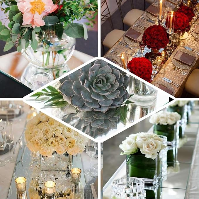 Efavormart 10" Square Glass Mirror Wedding Party Table Decorations Centerpieces - 6 PCS