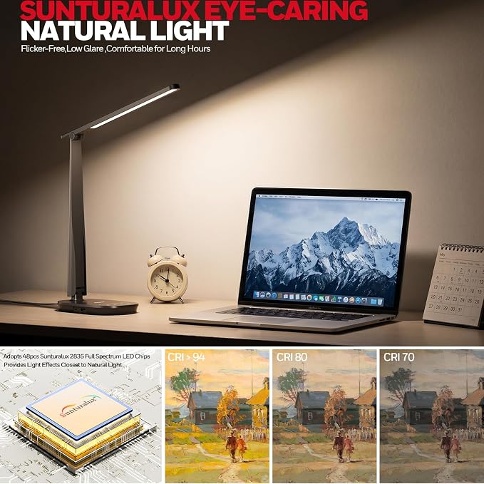 Honeywell LED Desk Lamp for Home Office Eye-Caring Dimmable Reading Light