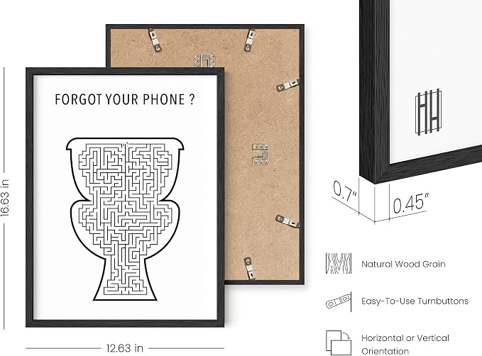 HAUS AND HUES Funny Bathroom Wall Art | Black Framed Toilet Poster, Hilarious Guest Bathroom Sign, Funny Restroom Decor | 12"x16"