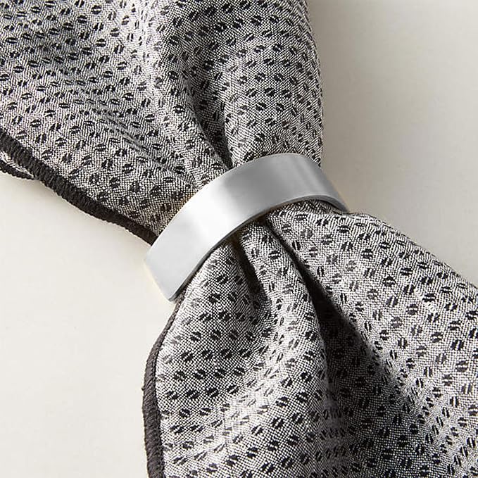 Stainless Steel Napkin Rings Set of 12, Mid-Century Napkin Ring Holder Glossy Serviette Buckles for Wedding, Dinner,Party,Christmas,Table Settings