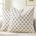 YCOLL Farmhouse Floral Pillow Covers 20x20 Set of 2, Rustic Country Decorative Cushion Covers Vintage Throw Pillow Covers for Sofa Couch Bed Living Room Home Decor, Vintage Walnut
