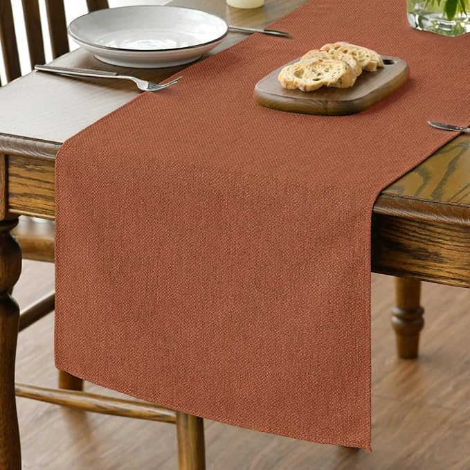 Artoid Mode Rusty Orange Table Runner, Seasonal Fall Thanksgiving Washable Kitchen Dining Table Decoration for Home Party Decor 13x48 Inch