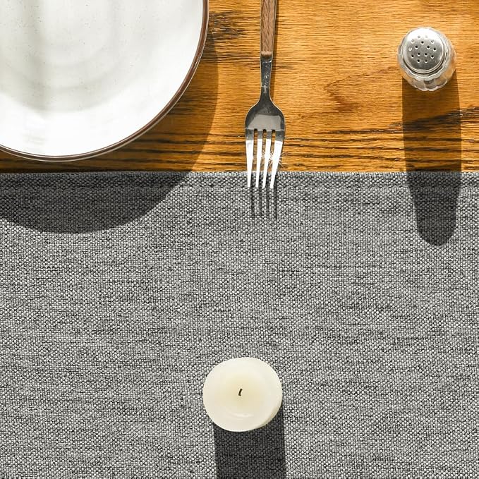 Artoid Mode Light Grey Table Runner, Seasonal Washable Kitchen Dining Table Decoration for Home Party Decor 13x60 Inch