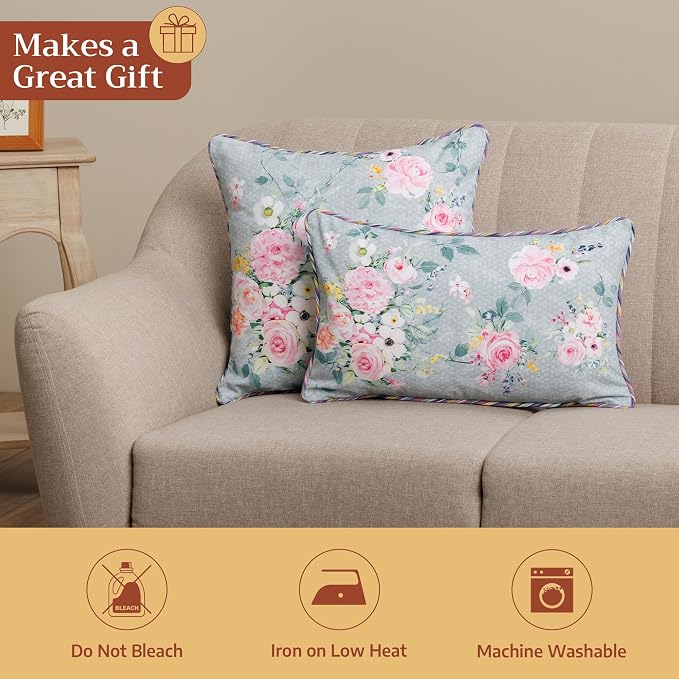 Maison d' Hermine Throw Pillow Covers 100% Cotton (12" x 20" - Pack of 1)