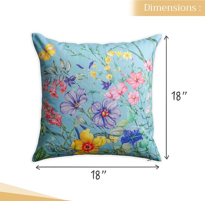 Maison d' Hermine Throw Pillow Covers 100% Cotton (18" x 18" - Pack of 1)