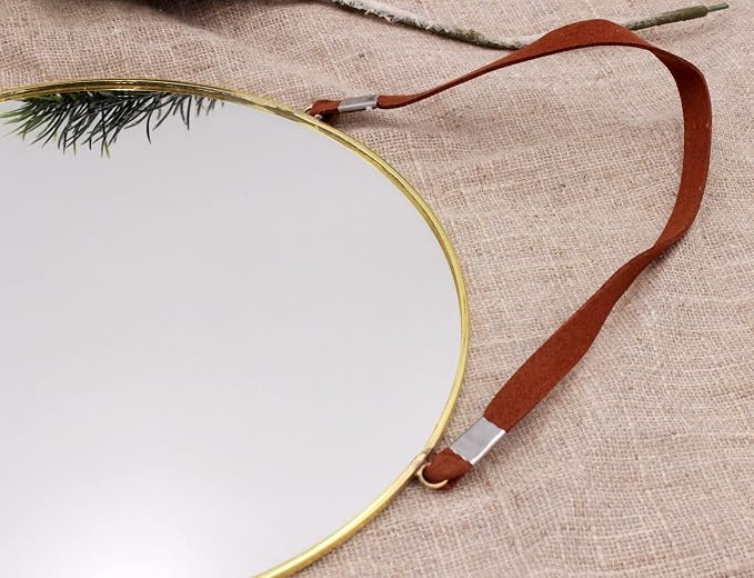 Funerom 8 inch Small Decorative Wall Mirror,Round,Gold | Mirror for Entryways Washrooms Living Rooms
