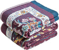 MSGKV Boho Throw Blanket 50"x60" Cotton Bird & Floral Throw for Bed & Couch | 100 Cotton Muslin, Bird & Floral Throw Blanket, Reversible Weave, Soft & Breathable, Nature Inspired Design, Machine Washable