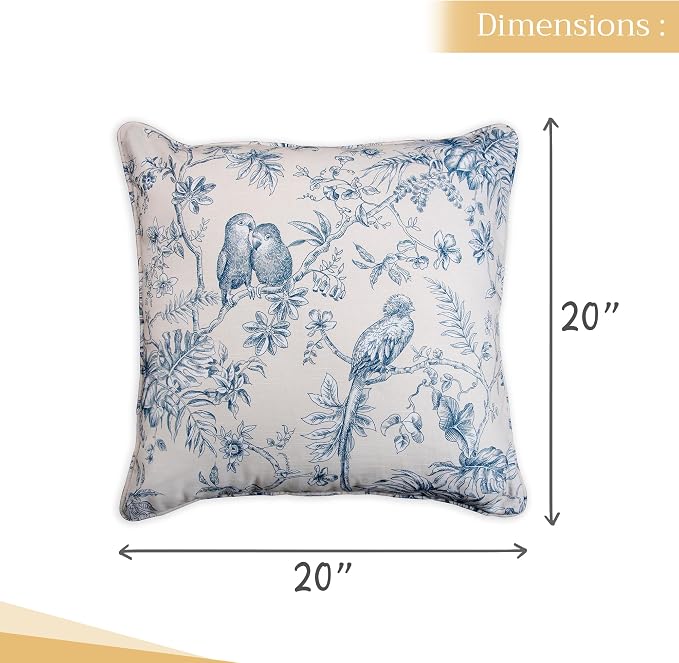 Maison d' Hermine Throw Pillow Covers 100% Cotton (20" x 20" - Pack of 1)