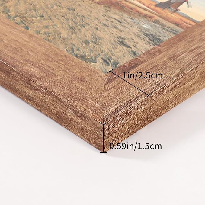5x5 Collage Picture Frames Set of 2, Rustic Wooden Real Glass Vertical Hanging 3 Opening 5 by 5 Photo Frame, Rustic Brown