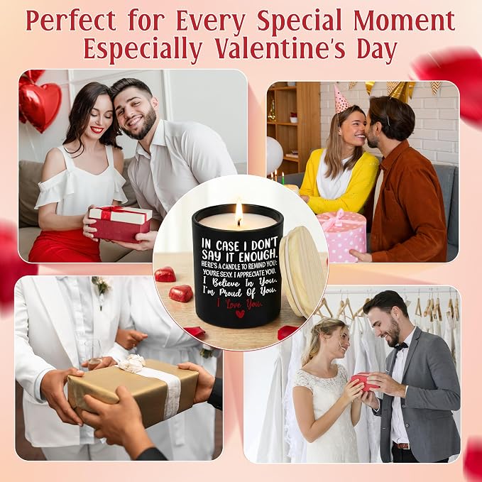 TEEZWONDER Anniversary Wedding Gifts for Women Men, Scented Candle 10 oz
