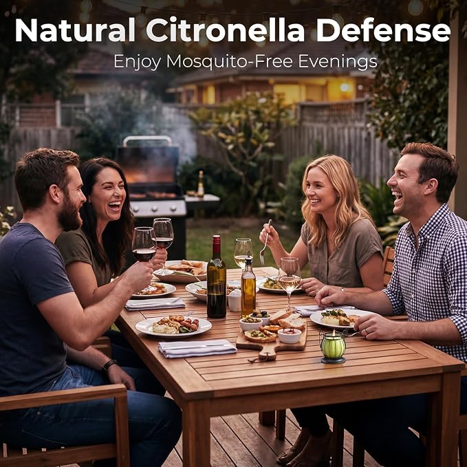 Citronella Candles Outdoor, 2 Pack 6oz Lemongrass Scented Soy Wax Candles