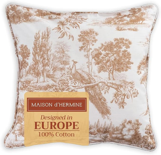 Maison d' Hermine Throw Pillow Covers 100% Cotton (20" x 20" - Pack of 1)