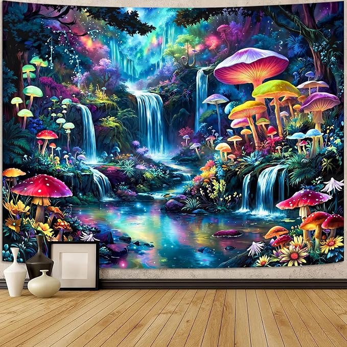 Zussun Hippie Sun Tapestry Boho Vintage Sunrise Nature Tree Lake Wall Tapestry for Bedroom Aesthetic Colorful Landscape Large Tapestries Wall Hanging for Dorm Living Room Decor 80 x 60 Inch