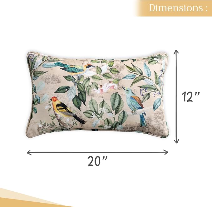 Maison d' Hermine Throw Pillow Covers 100% Cotton (12" x 20" - Pack of 1)