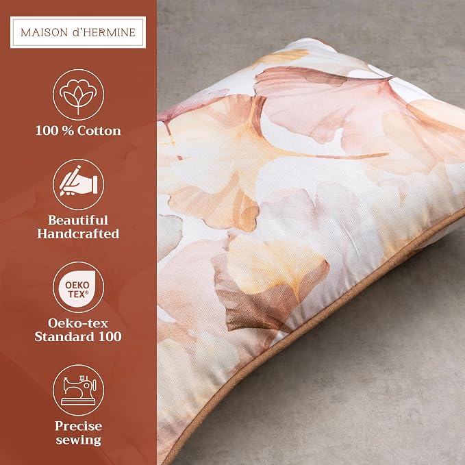 Maison d' Hermine Throw Pillow Covers 100% Cotton (12" x 20" - Pack of 1)
