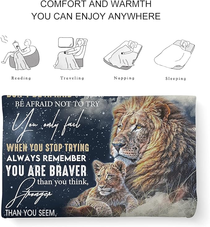 Gifts for Son, Son Gifts from Dad, Son Birthday Fathers Day Graduation Valentines, Soft Throw Blanket 50"x40"