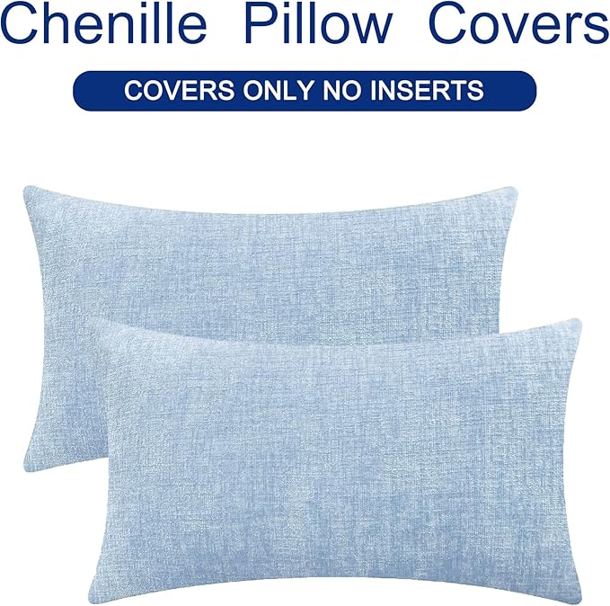 CaliTime Decorative Couch Throw Pillow Covers 26 X 16 Inches Baby Blue