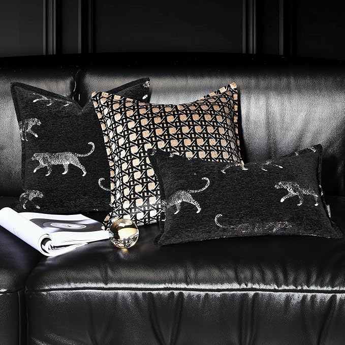 Lumbar Pillow Cushion Cover 12x20, Double Sided Cheetah Pattern Throw Pillow Covers with Hidden Zipper, Leopard Pillow Covers for Bed Couch Sofa Living Room Bedroom