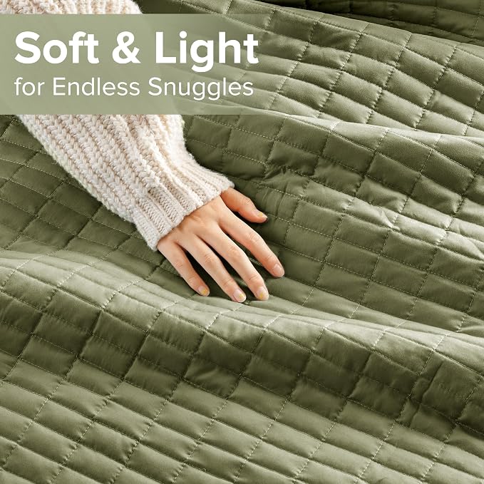 Comfort Spaces Kienna King Quilt Bedding Set 3 Piece, 104"x90" Olive Green | Soft Cozy Lightweight Summer Coverlet Cal King, Quilted Bedspreads Extra Layer, Modern Casual Bedroom Decor, OEKO-TEX