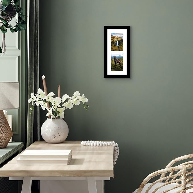 Americanflat 4x6 Double Picture Frame - Engineered Wood - Black