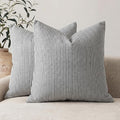 CARRIE HOME Black White Farmhouse Striped Pillow Covers 18x18 Set of 2 Black and White Farmhouse Decor Pillows for Sofa Bedroom and Chair