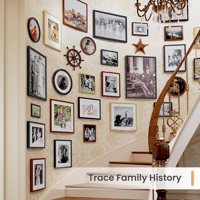 upsimples 8x10 Picture Frame, Photo Collage Wall Decor Set of 10, Gold