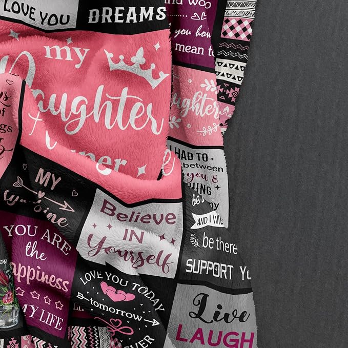 Ruvinzo Daughter Gifts from Mom Dad, Birthday Gift for Daughter, Daughters Birthday Gifts Idea, Daughters Blanket 60” x 50”