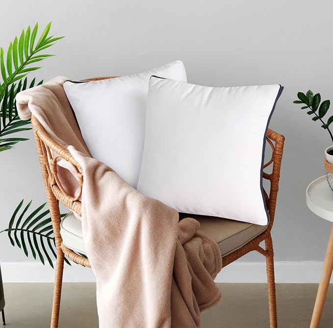 Utopia Bedding Throw Pillow Insert 12 x 12 Inches (White), Set of 2 Gusseted Decorative Bed and Couch Pillows, Cushion Sham Stuffer for Sofa
