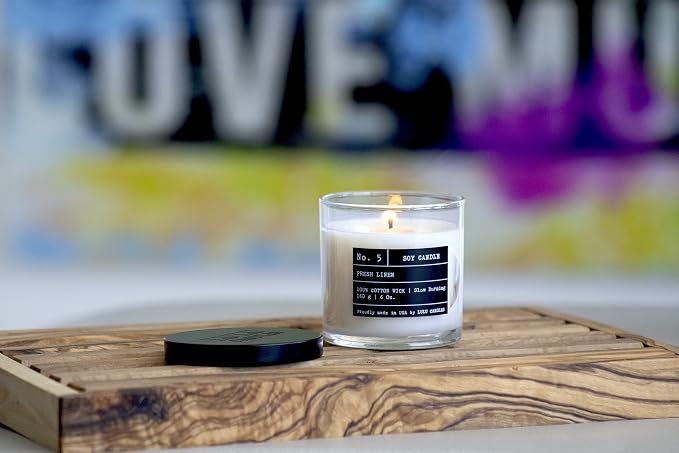 Lulu Candles | White Bamboo | Luxury Scented Soy Jar Candle | Hand Poured in The USA | Highly Scented & Long Lasting (6 Oz.)