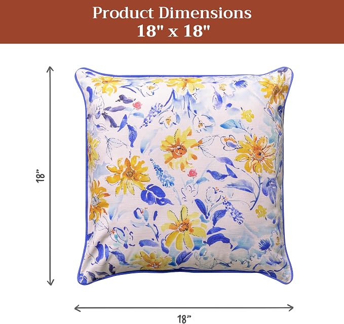 Maison d' Hermine Throw Pillow Covers 100% Cotton (18" x 18" - Pack of 1)