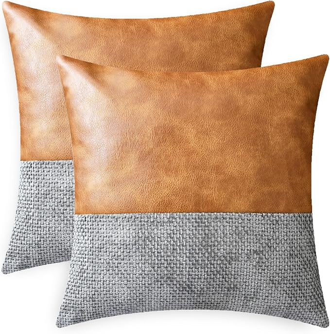 CaliTime Decorative Couch Throw Pillow Covers 20 X 20 Inches Grey