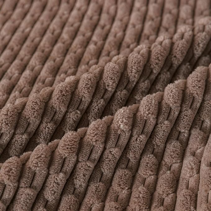 Set of 4 Light Brown Decorative Throw Pillow Covers 26x26 Inch Corduroy Pillow Covers for Bed Couch Sofa Living Room Soft Square Cushion Cases