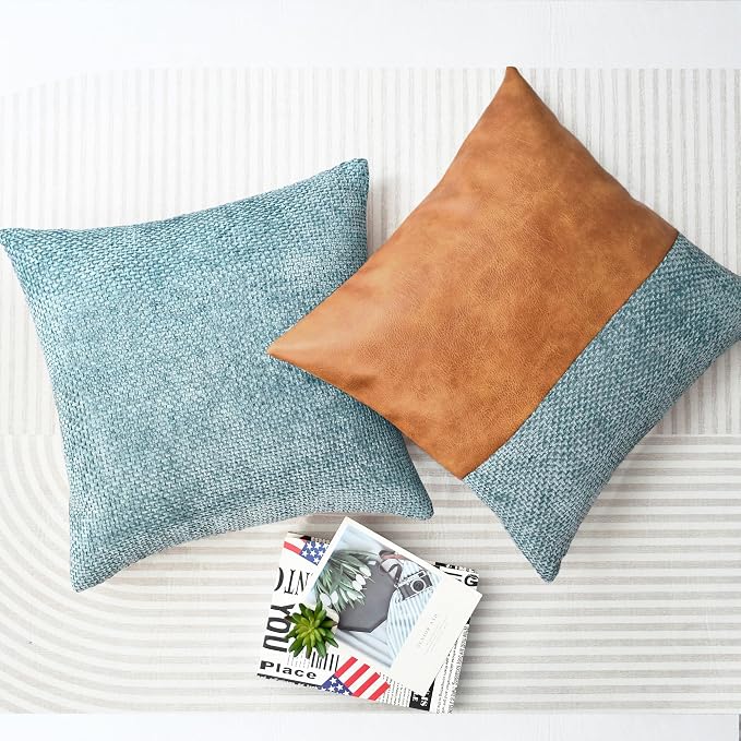CaliTime Decorative Couch Throw Pillow Covers 18 X 18 Inches Deep Smoke