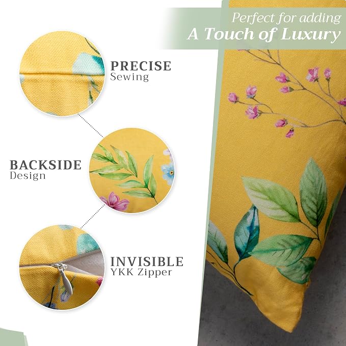 Maison d' Hermine Throw Pillow Covers 100% Cotton (18" x 18" - Pack of 1)