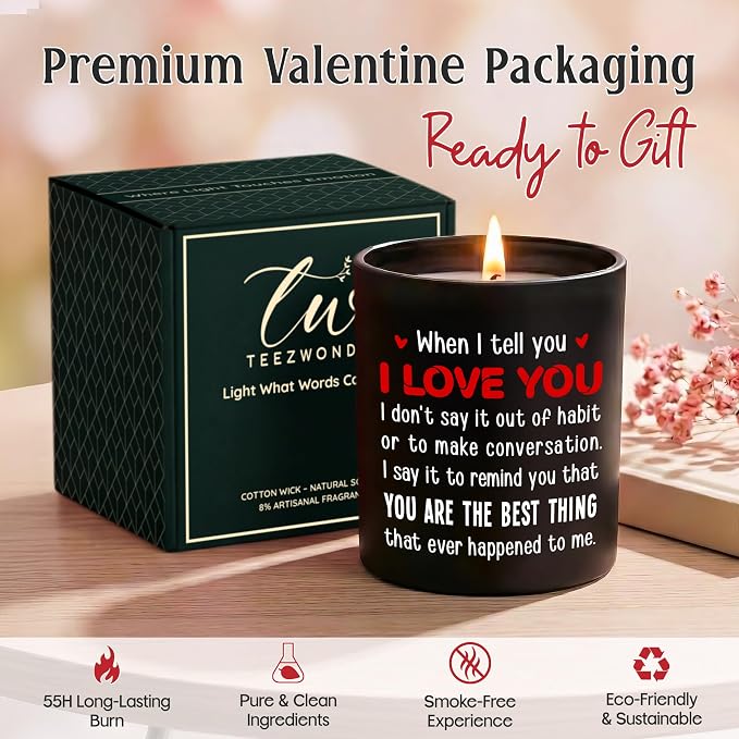TEEZWONDER Anniversary Couple Gifts - Vanilla Lavender Candle 10 oz