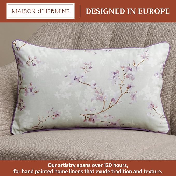 Maison d' Hermine Throw Pillow Covers 100% Cotton (12" x 20" - Pack of 1)
