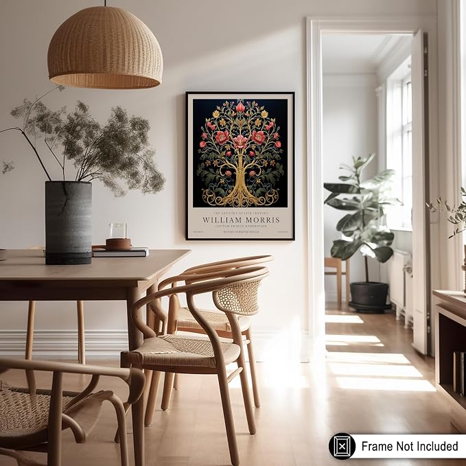 Poster Master Tree of Life Print - Flower & Tree Art - Botanical Exhibition Wall Design - Floral Illustration - Aesthetic Office or Bedroom Decor - 18x24 UNFRAMED Wall Decor