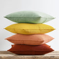 Pack of 4 Throw Pillow Covers Corduroy 20x20 Inch,Orange Teal | Decorative Velvet Couch,Summer Cases Square,Farmhouse Boho Cushion Covers for Sofa Bed Living Room Home Decor & Office